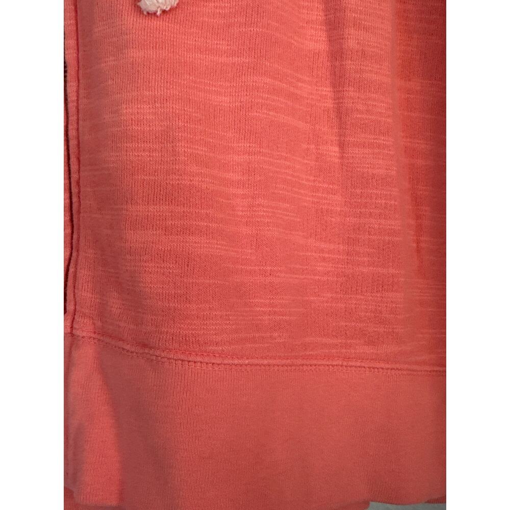 J Crew J.Crew Vintage Fleece Full Zip Hoodie Coral Orange Pink Womens XXL Casual - Picture 3 of 6
